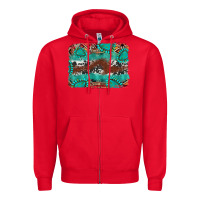 Red cowhide gemstone leather background Zipper Hoodie - FaDigitalArtStudio