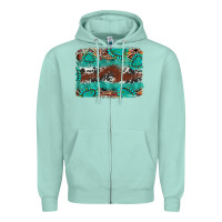Seafoam cowhide gemstone leather background Zipper Hoodie - FaDigitalArtStudio