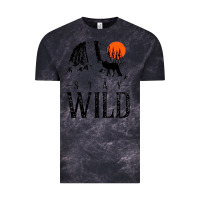Cloud Black stay wild illustration with mountain Vintage Tee - artisFamous