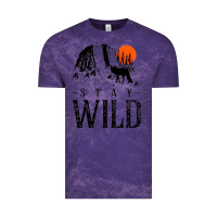 Cloud Purple stay wild illustration with mountain Vintage Tee - artisFamous