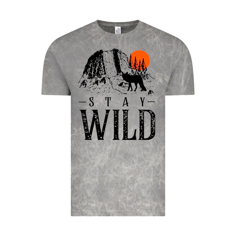 Stay Wild Illustration With Mountain Vintage Tee by artisFamous | Teevron
