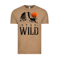 Vintage Coffee stay wild illustration with mountain Vintage Tee - artisFamous