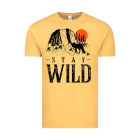 Vintage Mustard stay wild illustration with mountain Vintage Tee - artisFamous