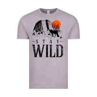 Vintage Zinc stay wild illustration with mountain Vintage Tee - artisFamous