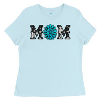 Baby Blue cowhide with gemstone Ladies Tee - RanaPortraitStore