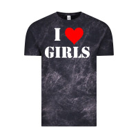 Cloud Black i love girls Vintage Tee - artisFamous
