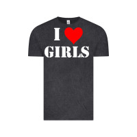 Vintage Black i love girls Vintage Tee - artisFamous