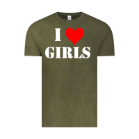 Vintage Olive i love girls Vintage Tee - artisFamous