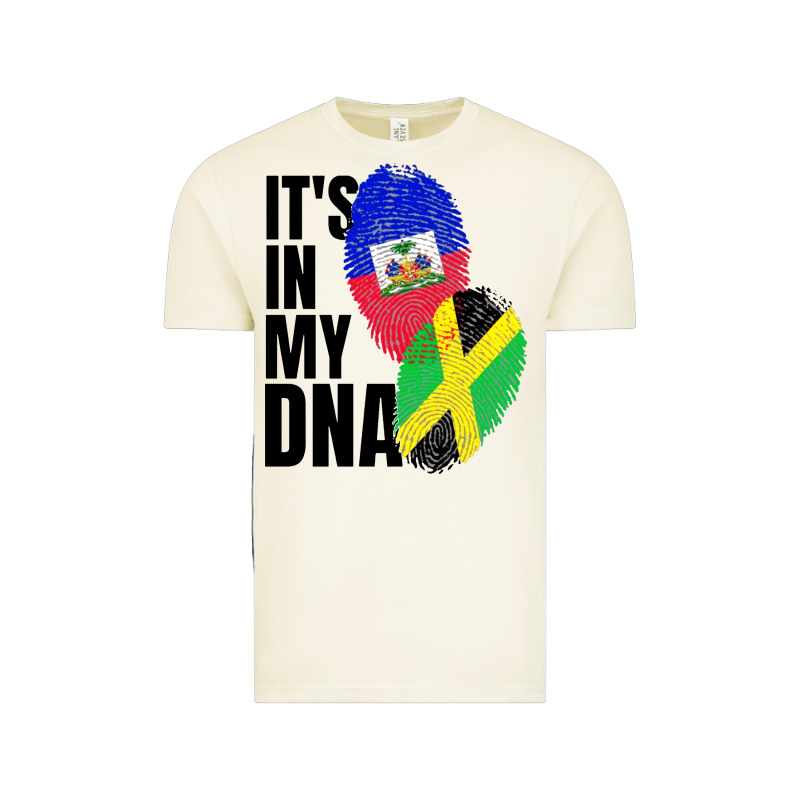 Jamaican And Haitian Mix Flag Dna Heritage Vintage Tee by artisFamous | Teevron