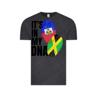 Vintage Black jamaican and haitian mix flag dna heritage Vintage Tee - artisFamous