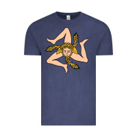 Vintage Denim sicilian triskelion Vintage Tee - artisFamous