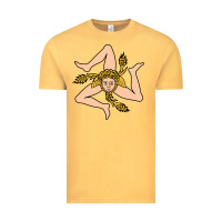 Vintage Mustard sicilian triskelion Vintage Tee - artisFamous