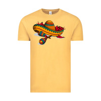 Vintage Mustard maracas sombrero mexican Vintage Tee - artisFamous