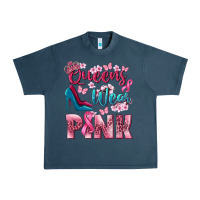 Midnight Navy Queens wear pink Breast Cancer Urban Heavy Tee - NancyCooperArtShop