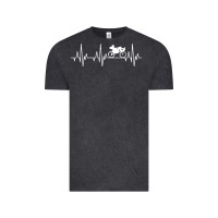 Vintage Black heartbeat recumbent bicycle bike cyclist biking Vintage Tee - artisFamous
