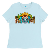 Football Mom Sunflower Leopard Ladies Tee | Teevron