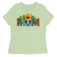 Matcha Football Mom Sunflower Leopard Ladies Tee - BundleAndBundleShop