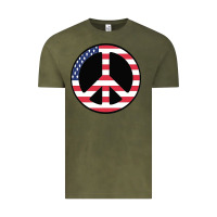 Vintage Olive United states peace symbol Vintage Tee - artisFamous