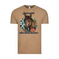 Just A Girl Who Loves Horses Vintage Tee | Teevron