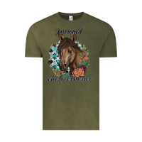 Vintage Olive Just A Girl Who Loves Horses Vintage Tee - artisFamous