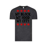 Vintage Black my block my hood my city Vintage Tee - artisFamous