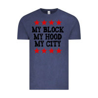 Vintage Denim my block my hood my city Vintage Tee - artisFamous