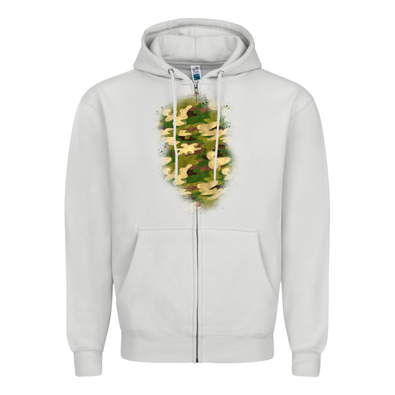 Camouflage Patch 1 Zipper Hoodie by BundleAndBundleShop | Teevron