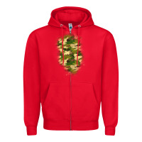 Red camouflage patch 1 Zipper Hoodie - BundleAndBundleShop
