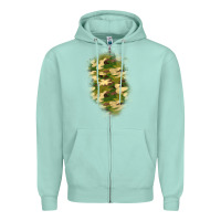 Seafoam camouflage patch 1 Zipper Hoodie - BundleAndBundleShop