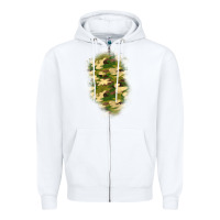 White camouflage patch 1 Zipper Hoodie - BundleAndBundleShop