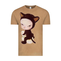 Vintage Camel Yoshitomo Nara Cute Cat Vintage Tee - artisFamous