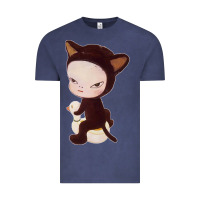 Vintage Denim Yoshitomo Nara Cute Cat Vintage Tee - artisFamous