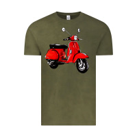 Vintage Olive classic italian vespa scooter Vintage Tee - artisFamous