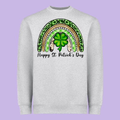 Happy St. Patrick's Day Rainbow Heavyweight Sweatshirt Designed By Oliviacreatesart