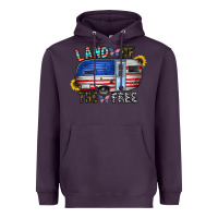 Plum land of the free Heavyweight Hoodie - CowhideDigitalArt
