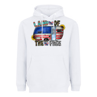 White land of the free Heavyweight Hoodie - CowhideDigitalArt