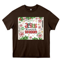 Chocolate Brown christian christmas  jesus the reason Heavy Core Tee - MaliasSmallBusiness