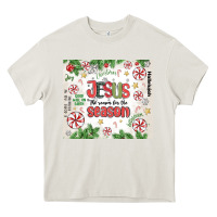 Cream christian christmas  jesus the reason Heavy Core Tee - MaliasSmallBusiness
