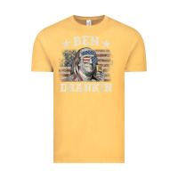Vintage Mustard Ben Drankin 4th of July Patriotic Funny T-Shirt Vintage Tee - artisFamous