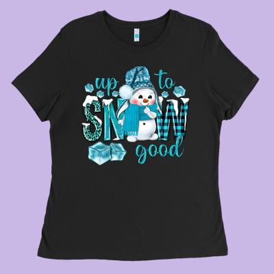 Up To Snow Good And Cute Snowman Ladies Tee Designed By Bundleandbundleshop