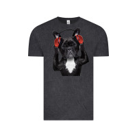 Vintage Black french bulldog dj style Vintage Tee - artisFamous