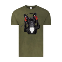 Vintage Olive french bulldog dj style Vintage Tee - artisFamous