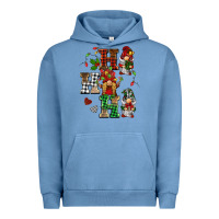Pigment Pebble Blue christmas ho ho ho gnomes Urban Hoodie - BarkalooDesign