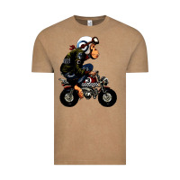 Vintage Coffee monkey bike cartoon Vintage Tee - artisFamous