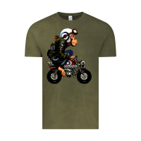 Vintage Olive monkey bike cartoon Vintage Tee - artisFamous