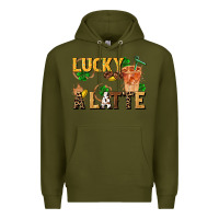 Army Green lucky a latte Premium Hoodie - FaDigitalArtStudio