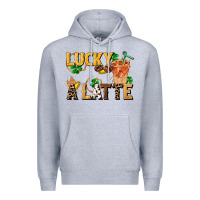 Heather Grey lucky a latte Premium Hoodie - FaDigitalArtStudio