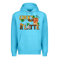 Ocean Blue lucky a latte Premium Hoodie - FaDigitalArtStudio