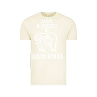 Vintage Arctic easily distracted by sloths and dogs funny sloth quote paw print Vintage Tee - artisFamous