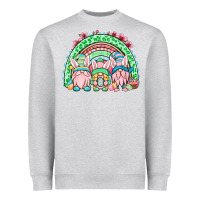 Heather Grey Easter gnomes rainbow Heavyweight Sweatshirt - OliviaCreatesArt